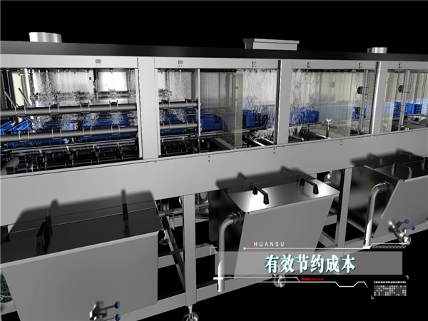 高壓水流周轉(zhuǎn)箱清洗機，雞籠清洗機