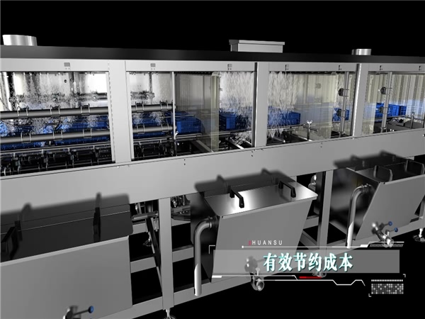 省水型周轉箱清洗機，自動托盤清洗機